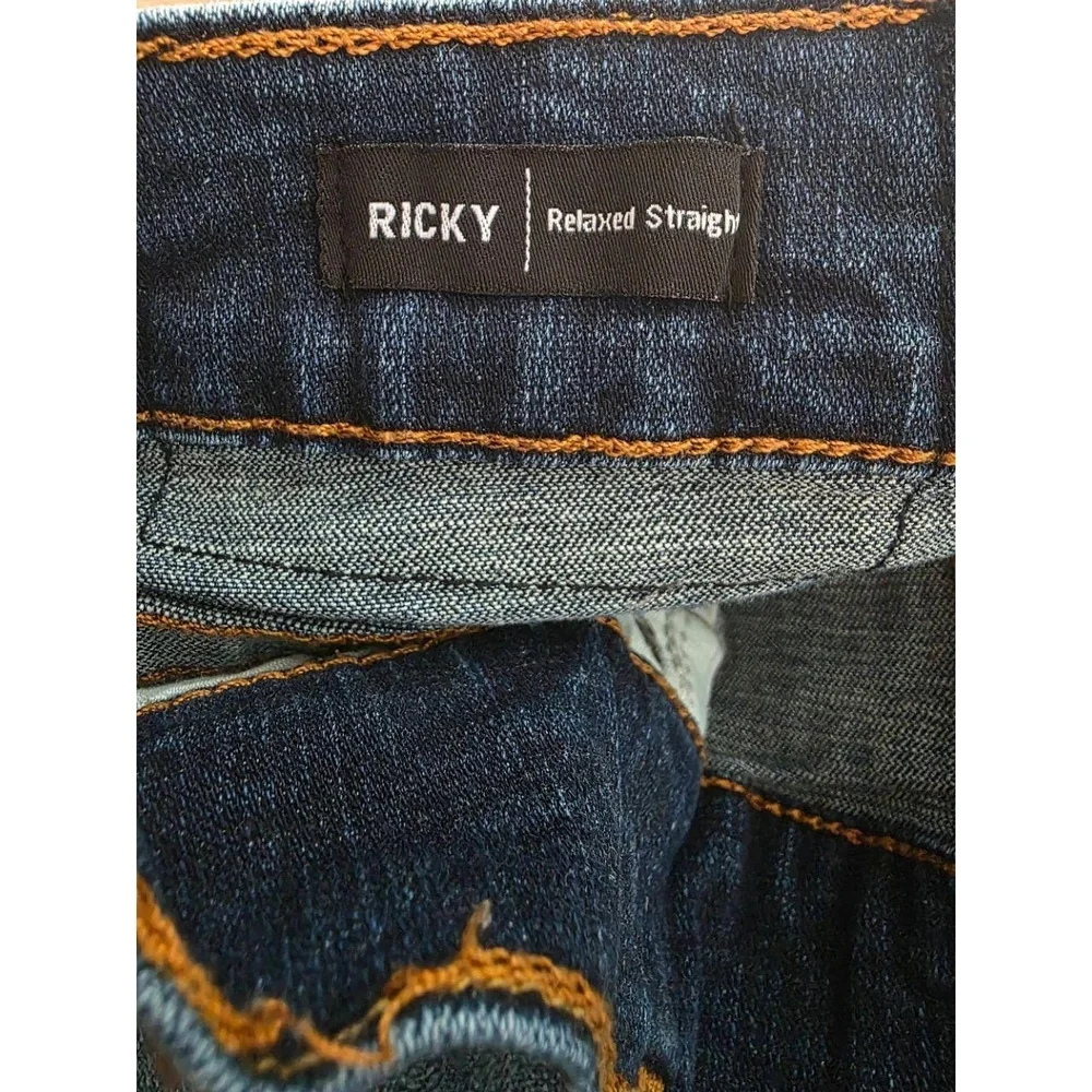 True Religion Jeans Men Sz 31 Blue Ricky Relaxed Straight Washed 5 Pocket Modern